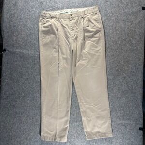 ORVIS Khaki Pleated Chino Pants Men 38x32 {39x32) Cotton Fishing Hunting Outdoor